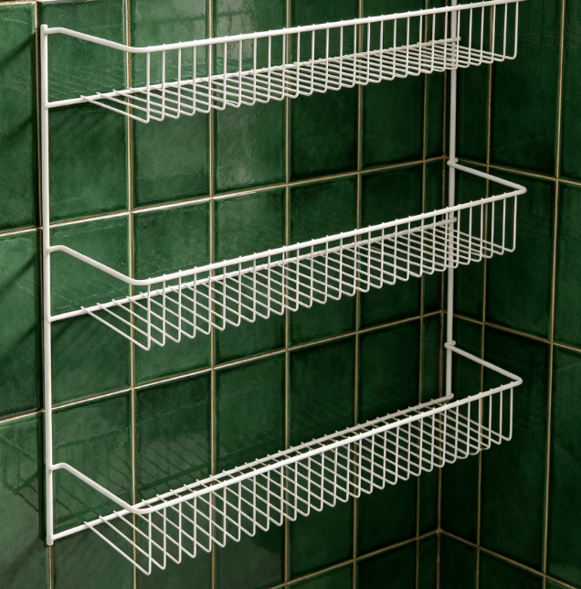 3-Tier Metal Storage Shelf, Wall-Mounted Organizer for Bathroom and Home - Image 2