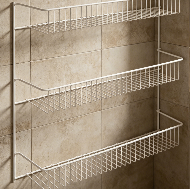 3-Tier Metal Storage Shelf, Wall-Mounted Organizer for Bathroom and Home