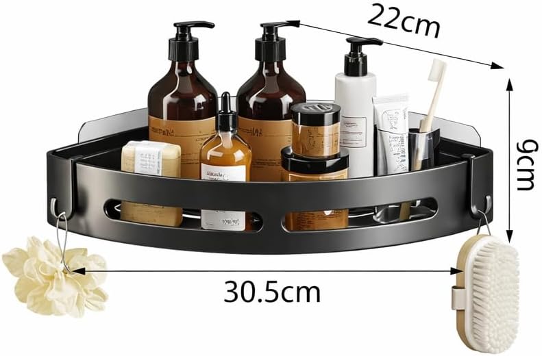 No-Drill Bathroom Corner Shelf, Rust-Resistant Metal Shower Storage Organizer - Image 2